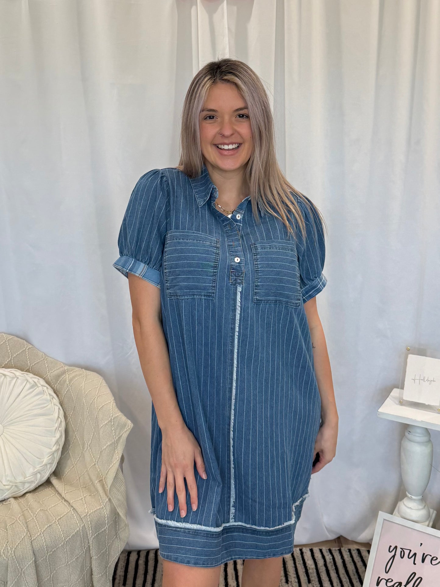 Dark Blue Agave Denim Dress