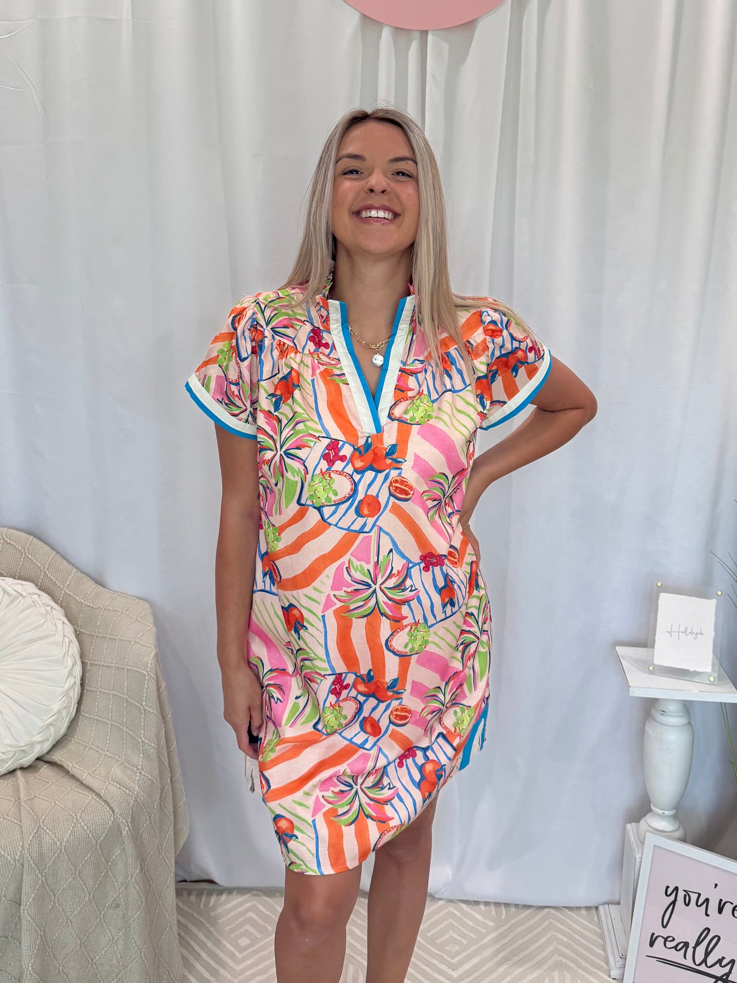 Tangerine Love Dress (Pockets!)