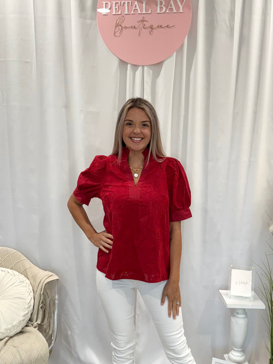 Pop Of Red Top