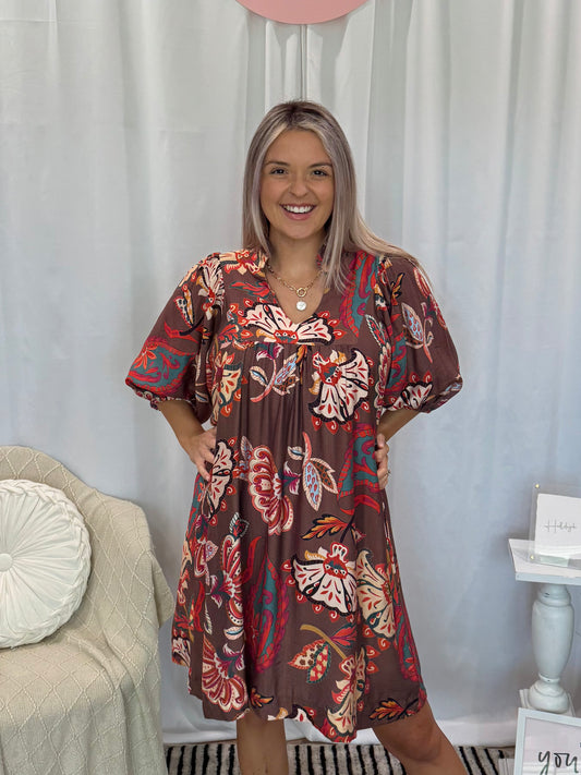 Leafy Brown Dress
