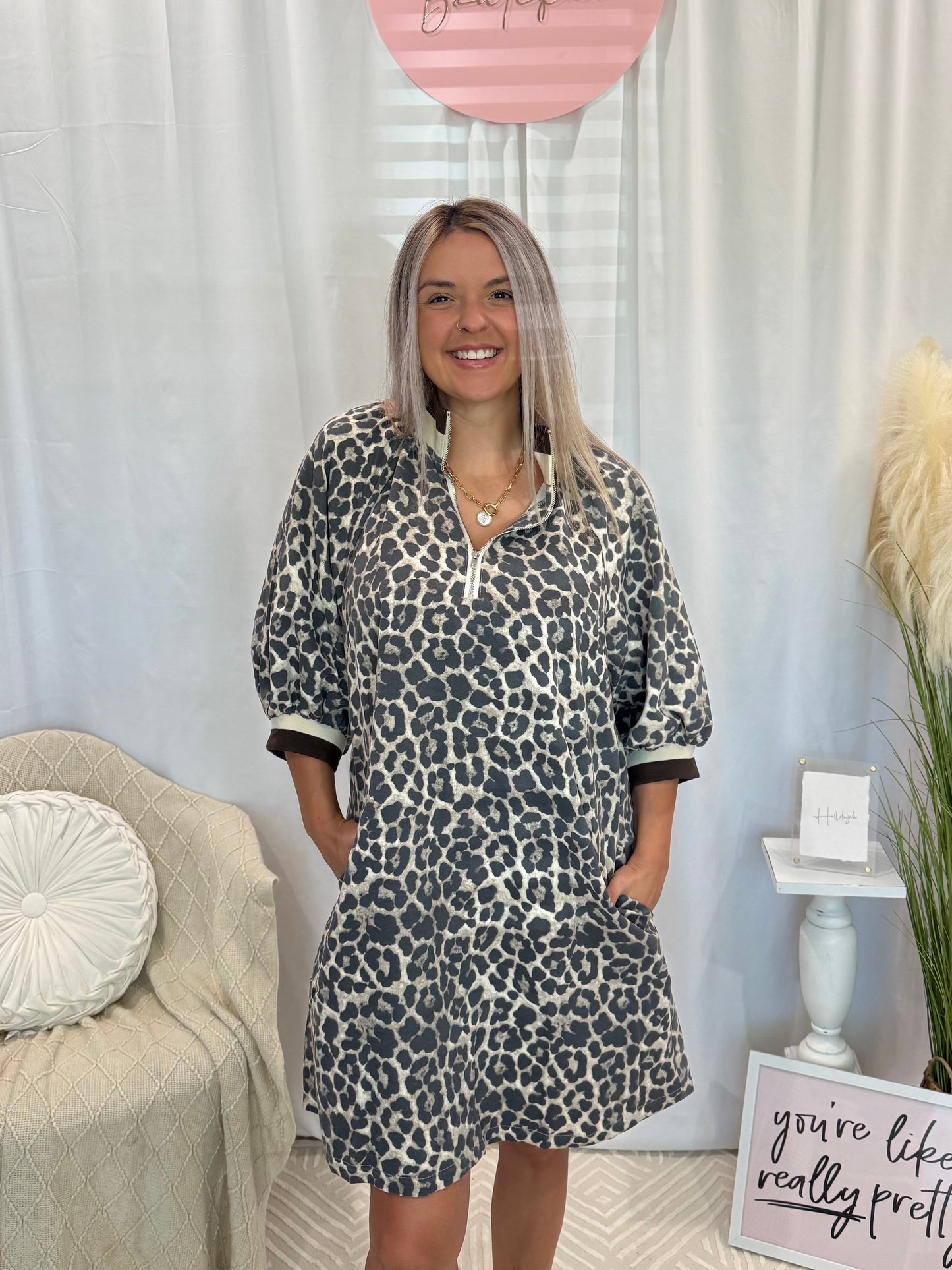 Chic Cheetah Dress (Pockets!)