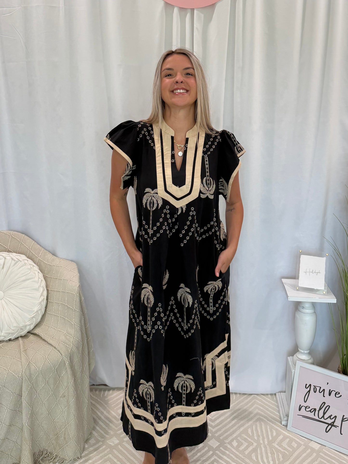 Coconut Palms Dress (Pockets!)