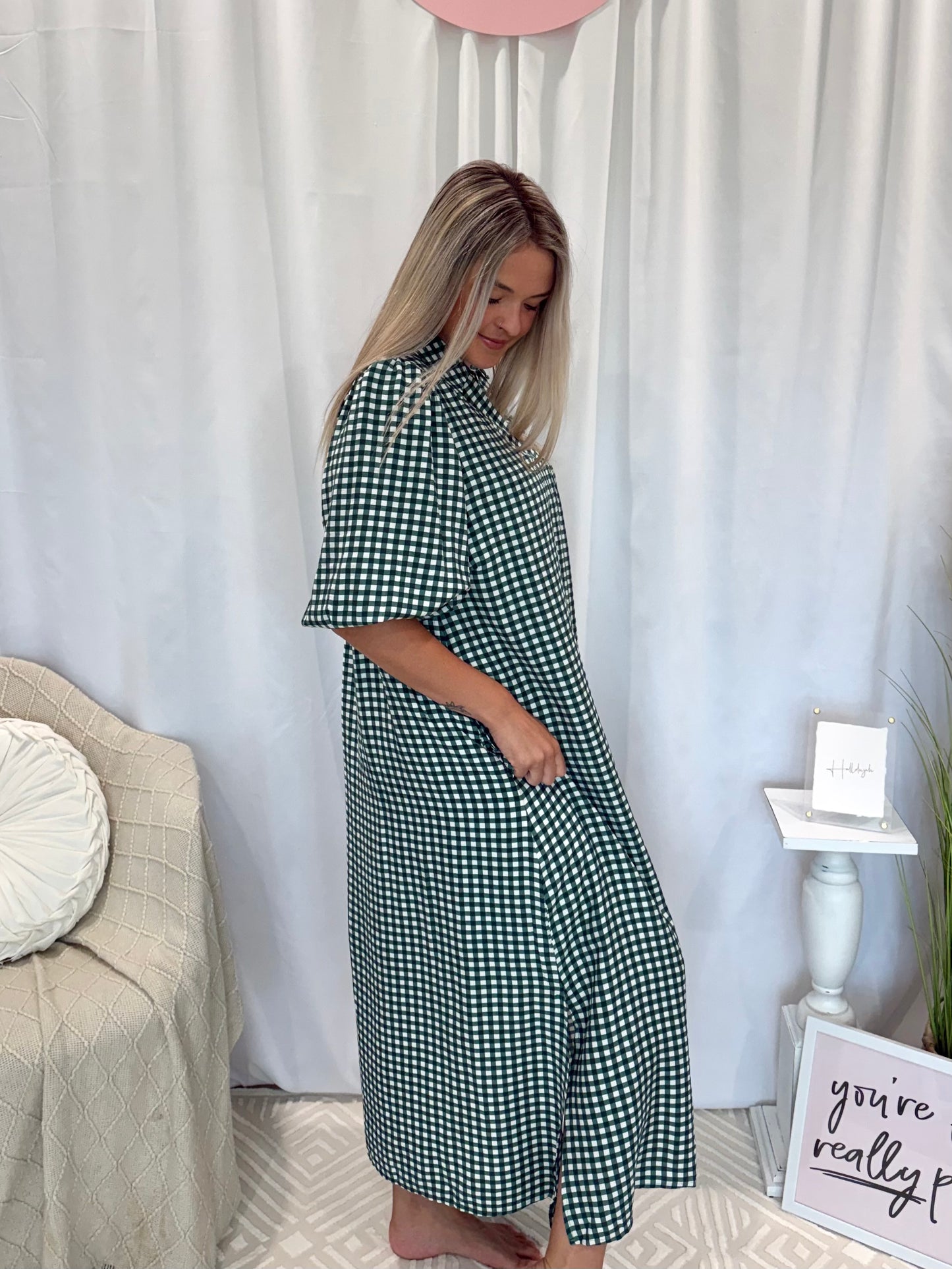 Forest Gingham Dress (Pockets!)
