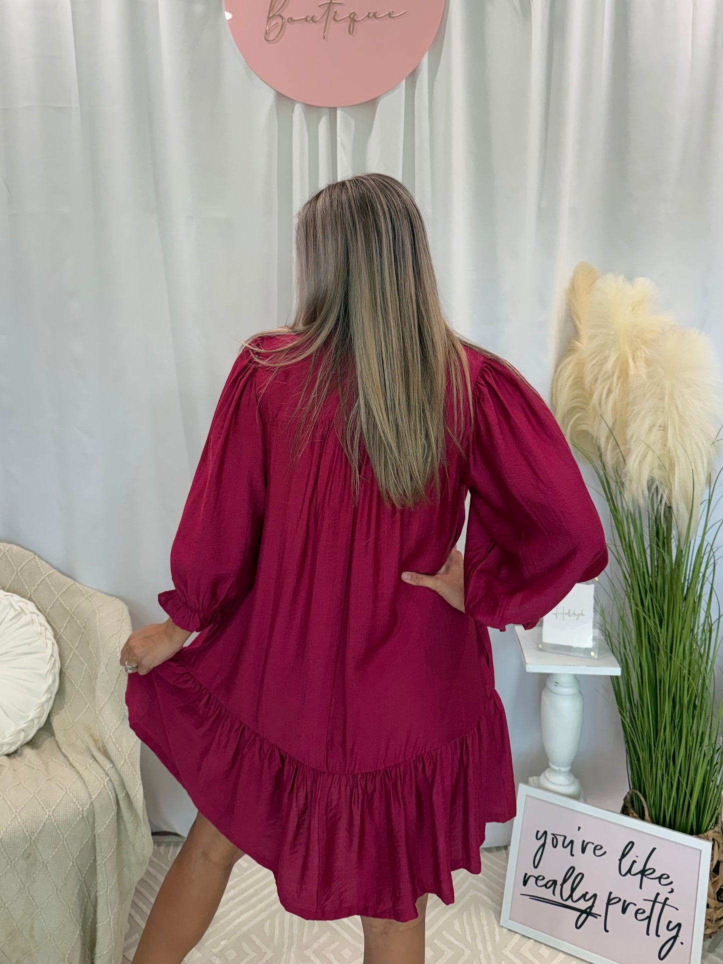 Free To Be Raspberry Dress (Pockets!)