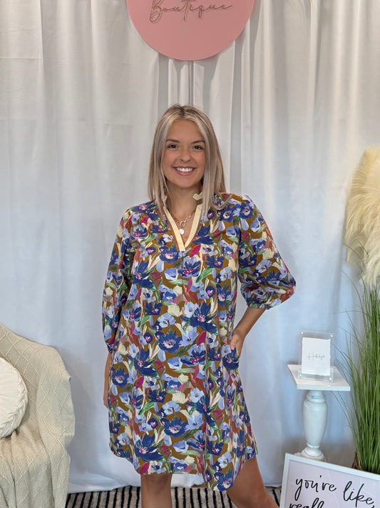Colorful Autumn Dress (Pockets!)