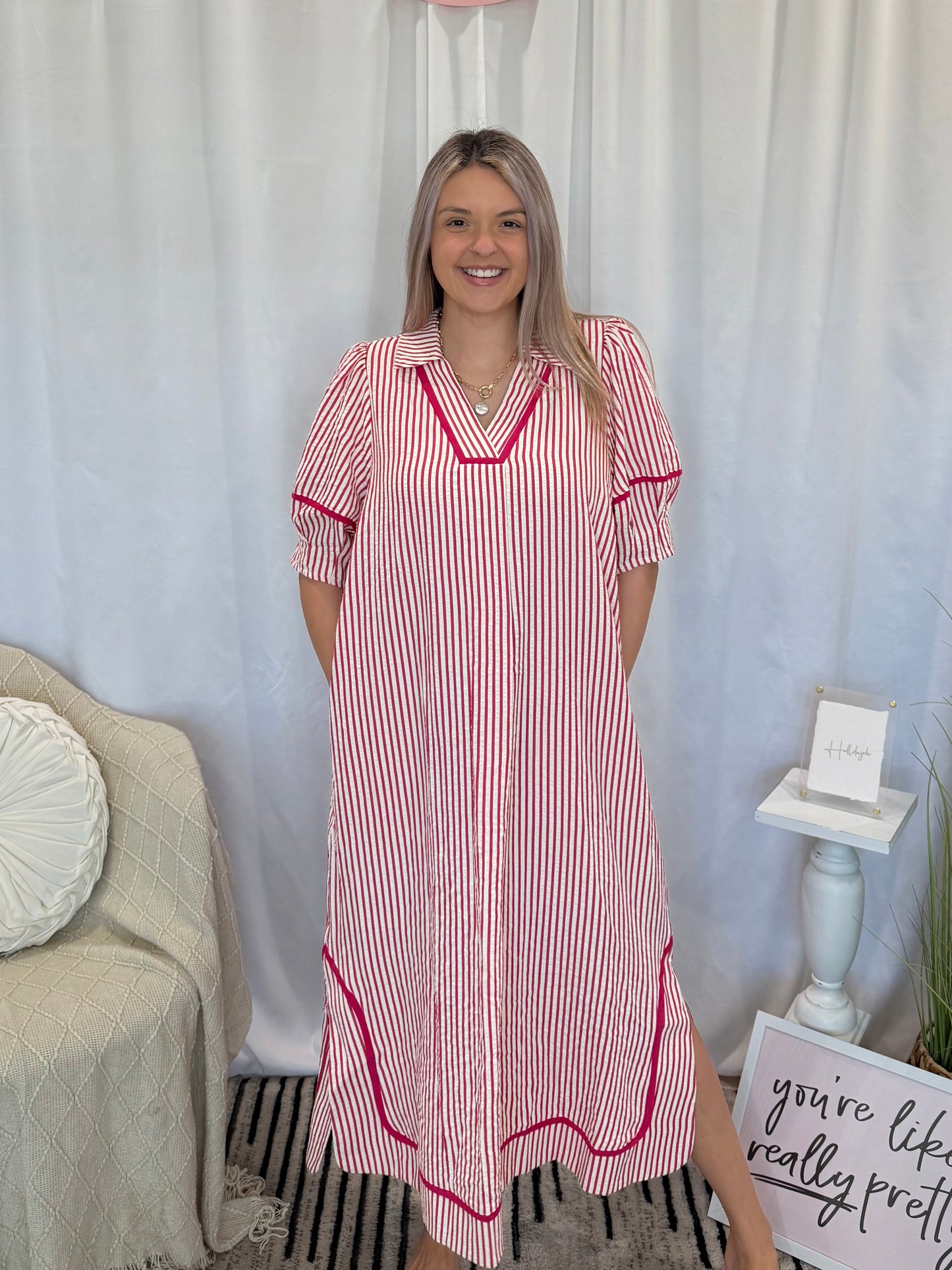 Pink Vacay Dress (Pockets!)