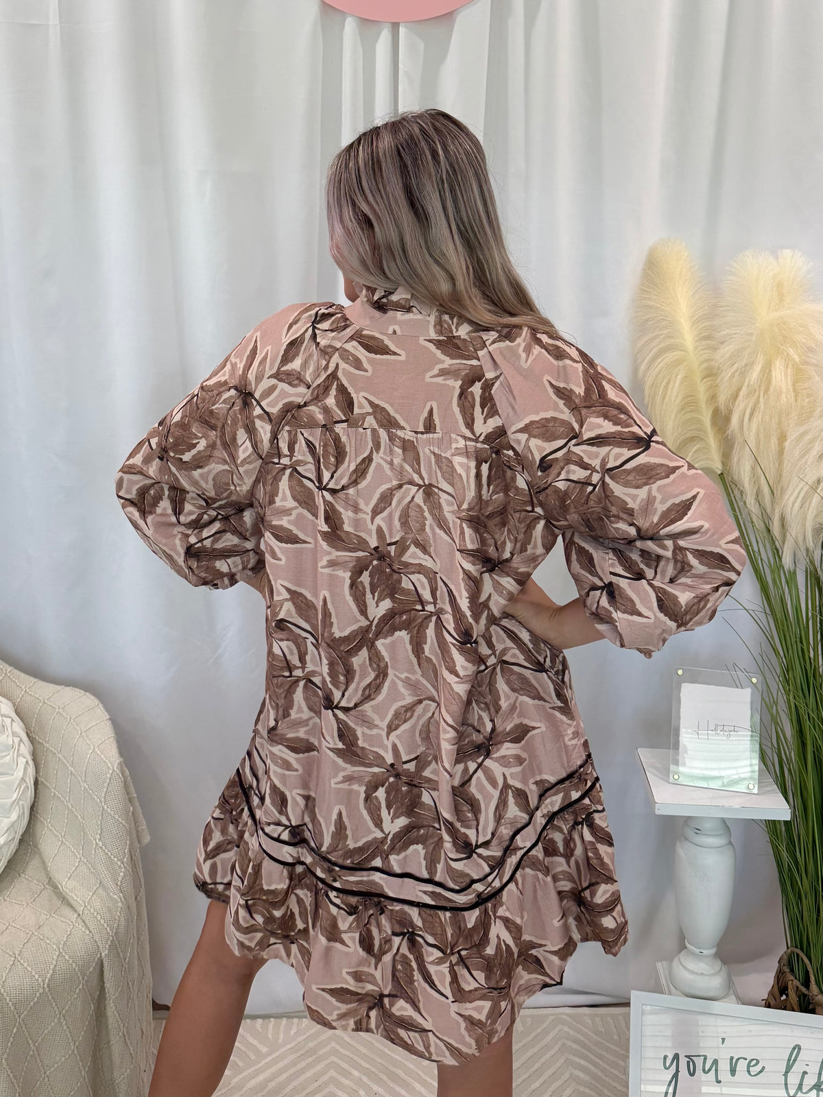 Mauve Leafy Love Dress (Pockets!)
