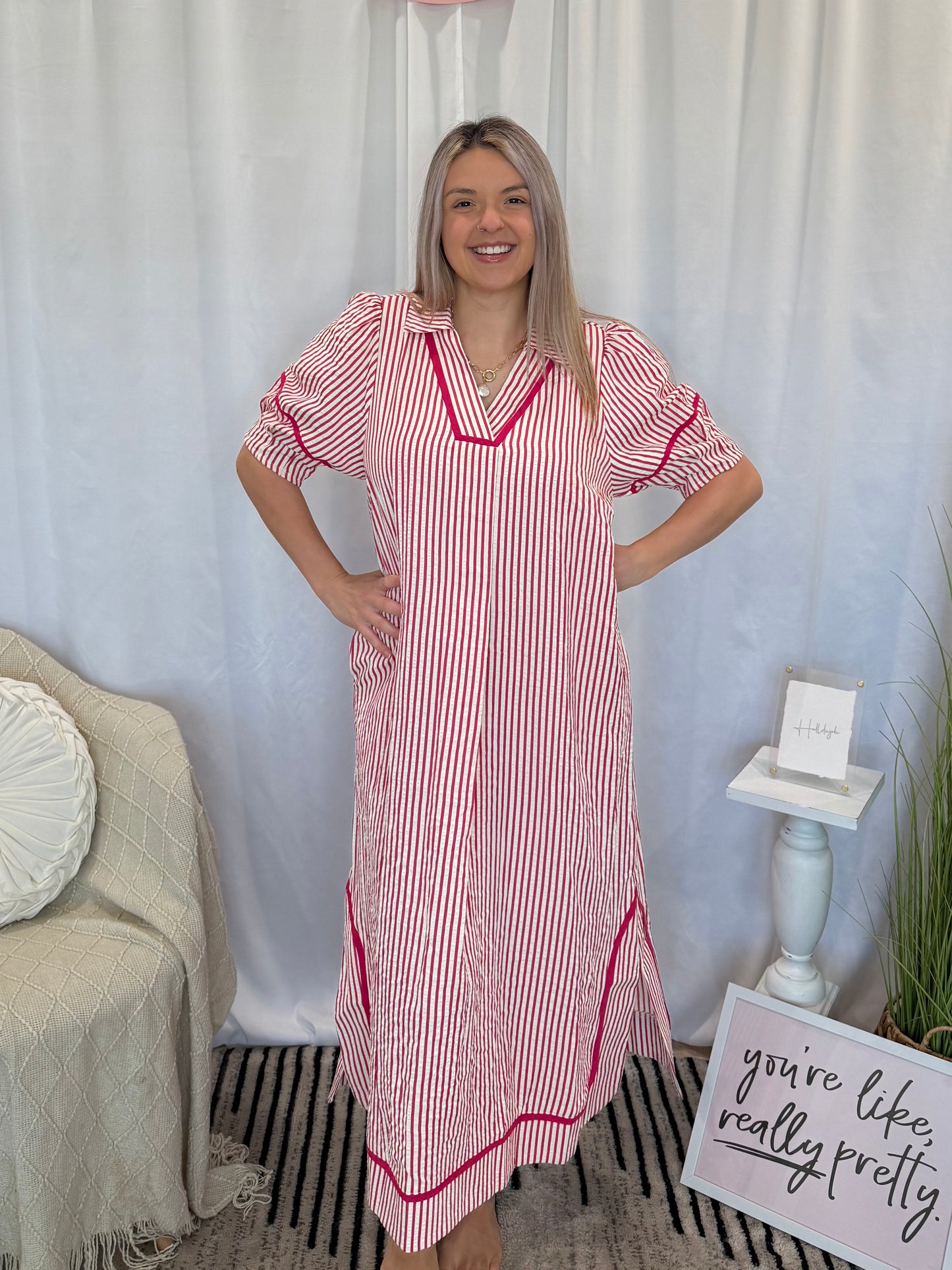 Pink Vacay Dress (Pockets!)