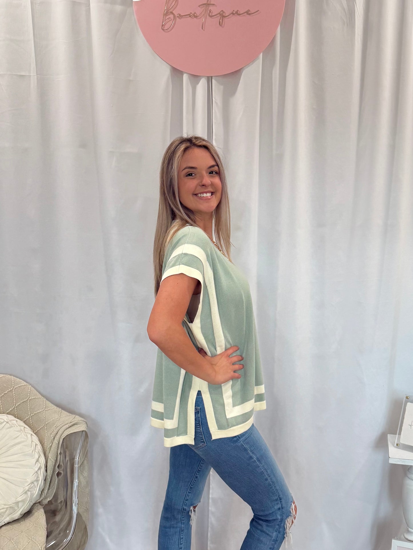 Sage Lines Top