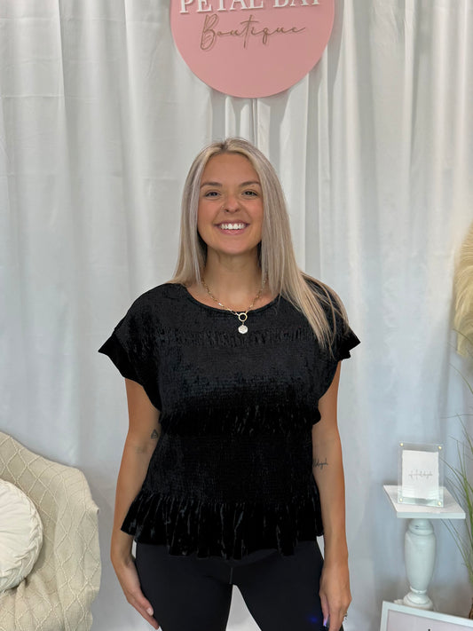 Black Velvet Galore Top