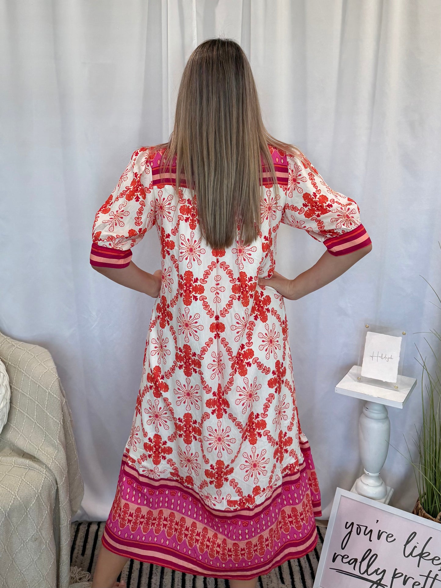 My Fav Pink Midi Dress (Pockets!)