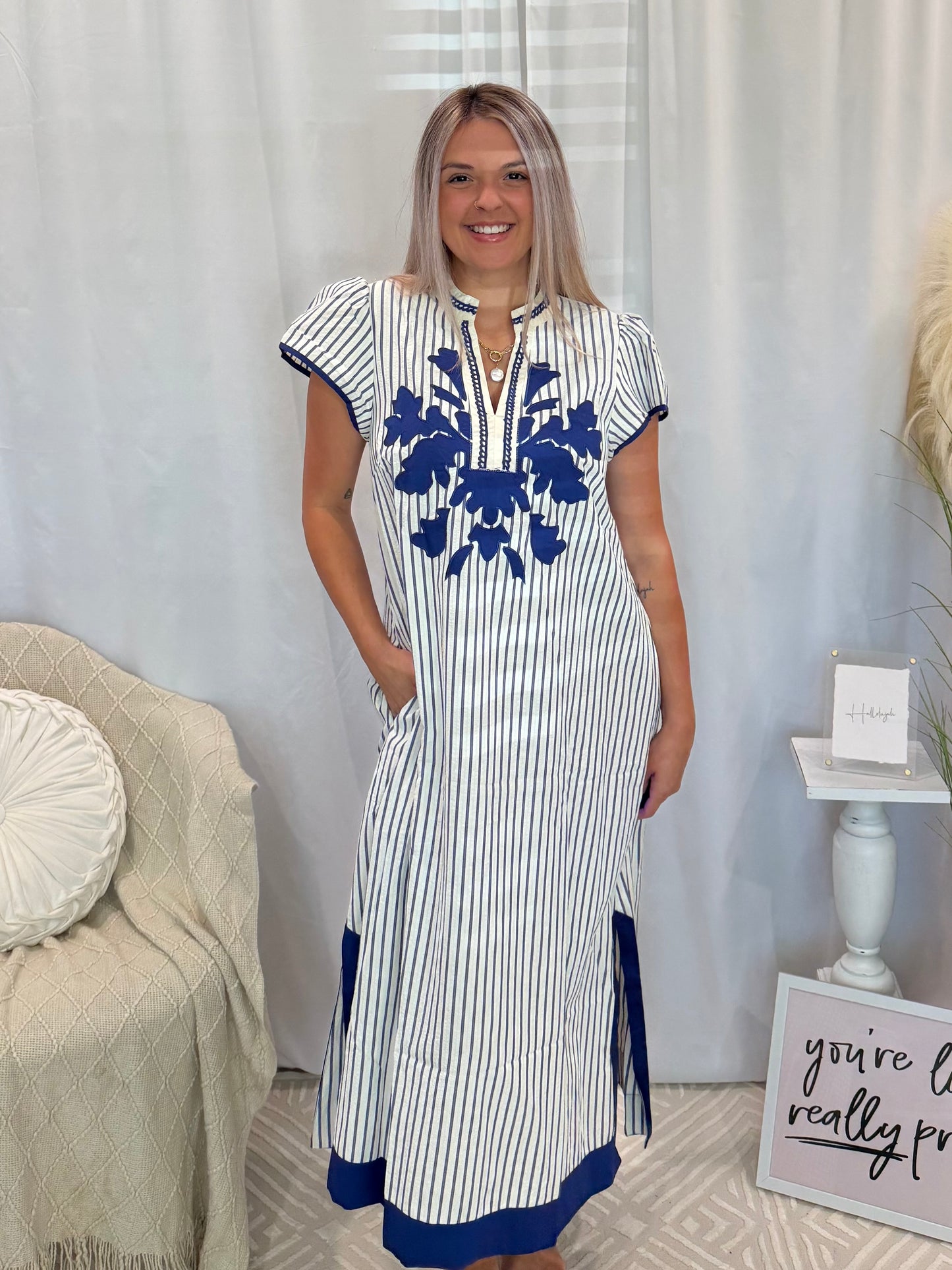 Coming in Cobalt Dress (Pockets!)