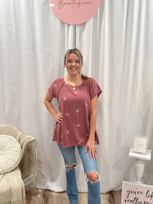 Mauve Bow Top