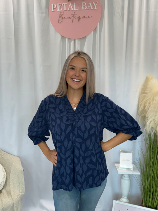 Navy Dogwood Top