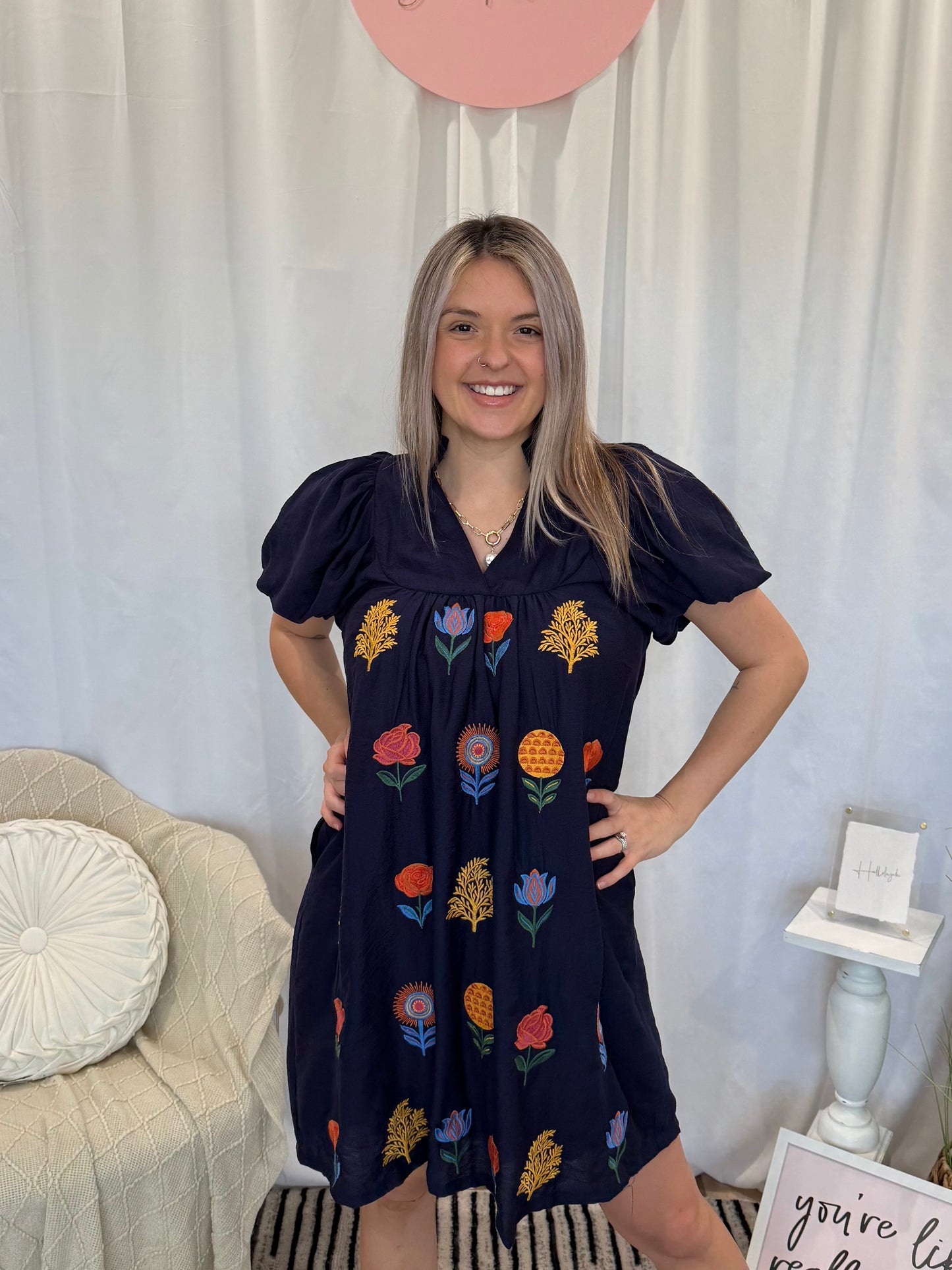 Midnight Rose Dress (Pockets!)