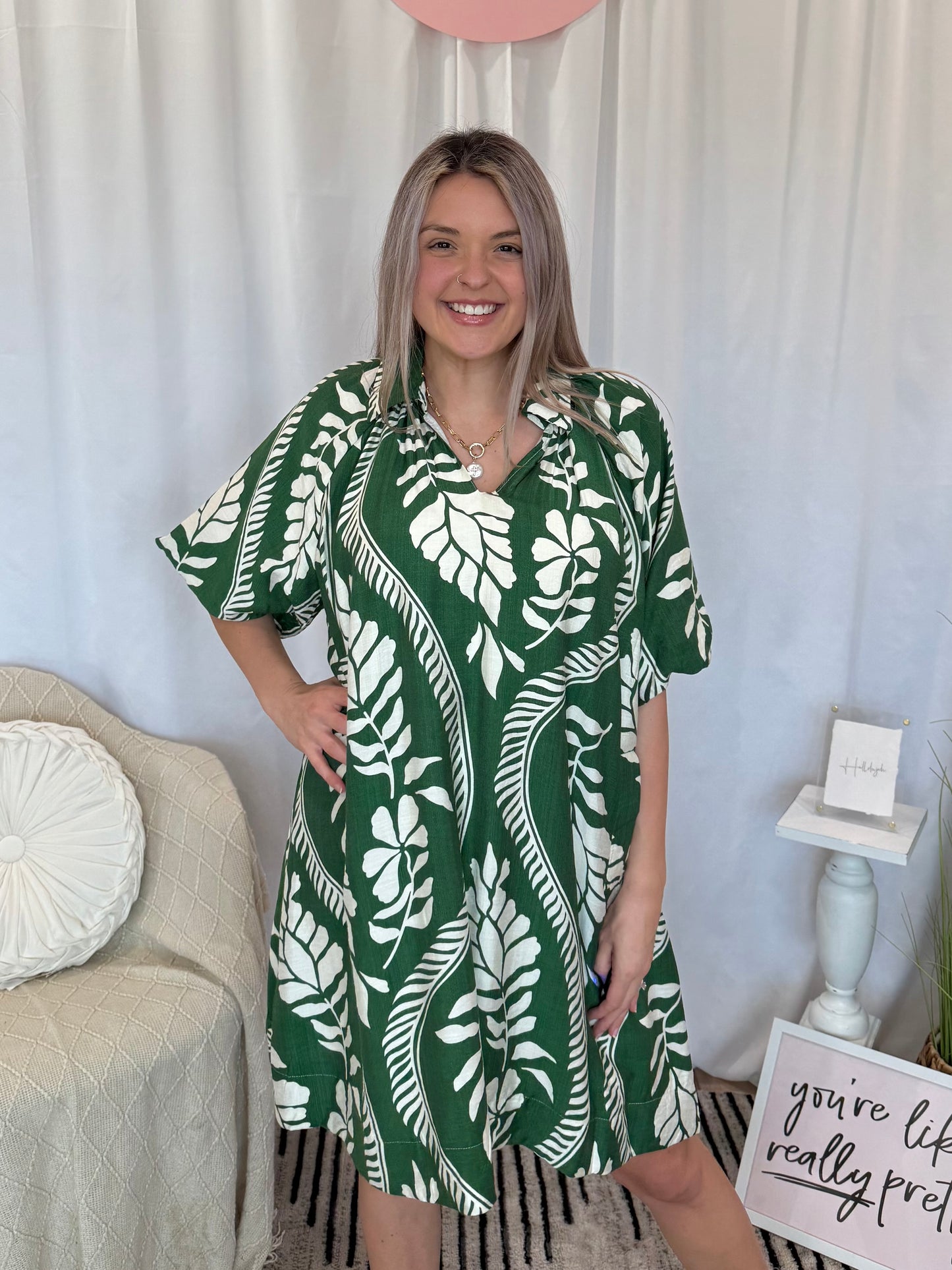 Sage Forest Dress (Pockets!)