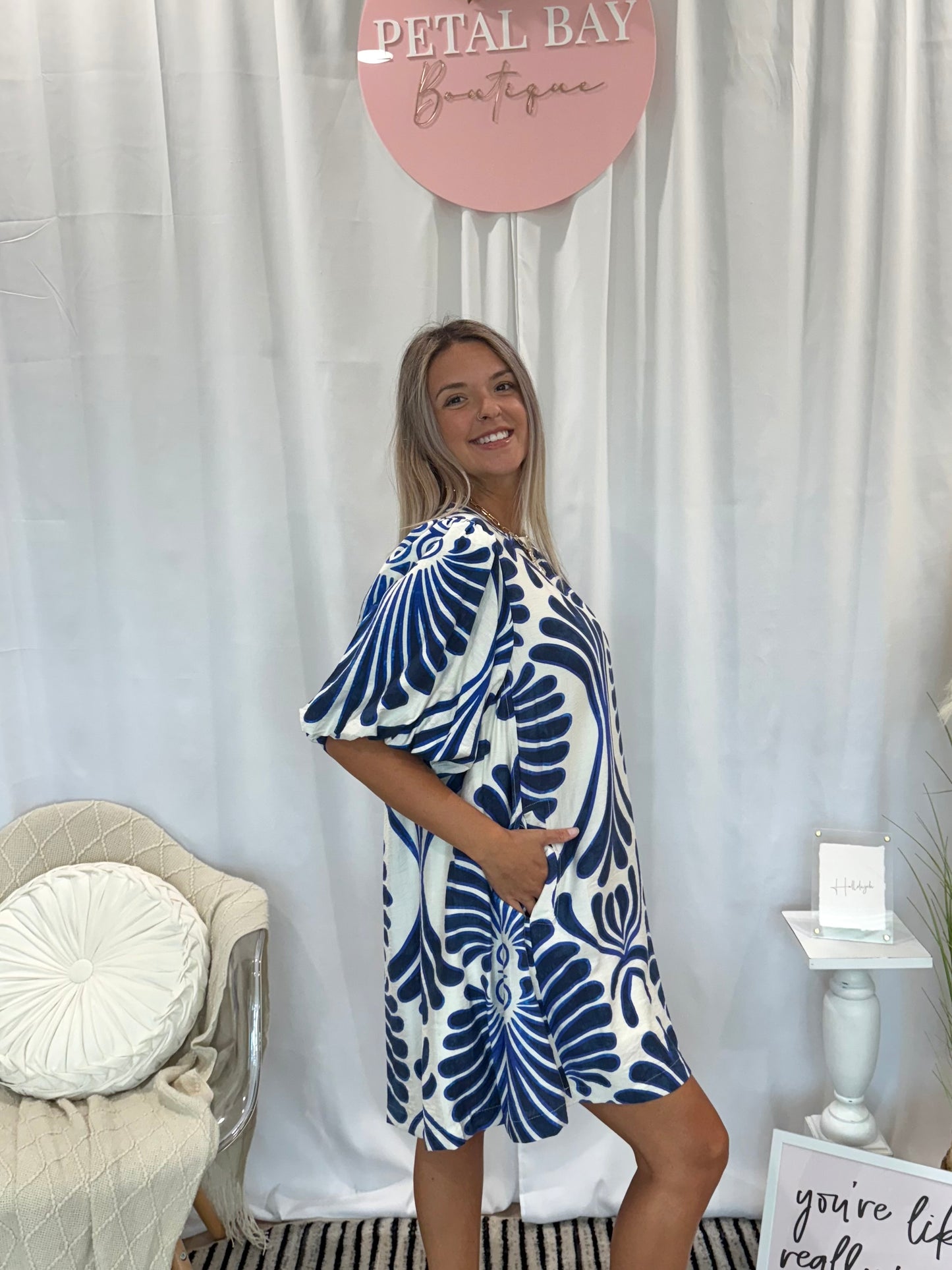 Navy Vacay Dress (Pockets!)