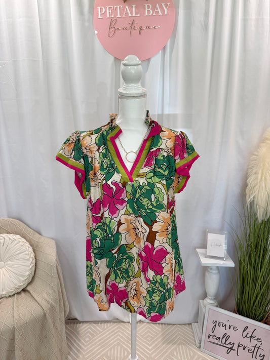 Pink Palm Beach Top