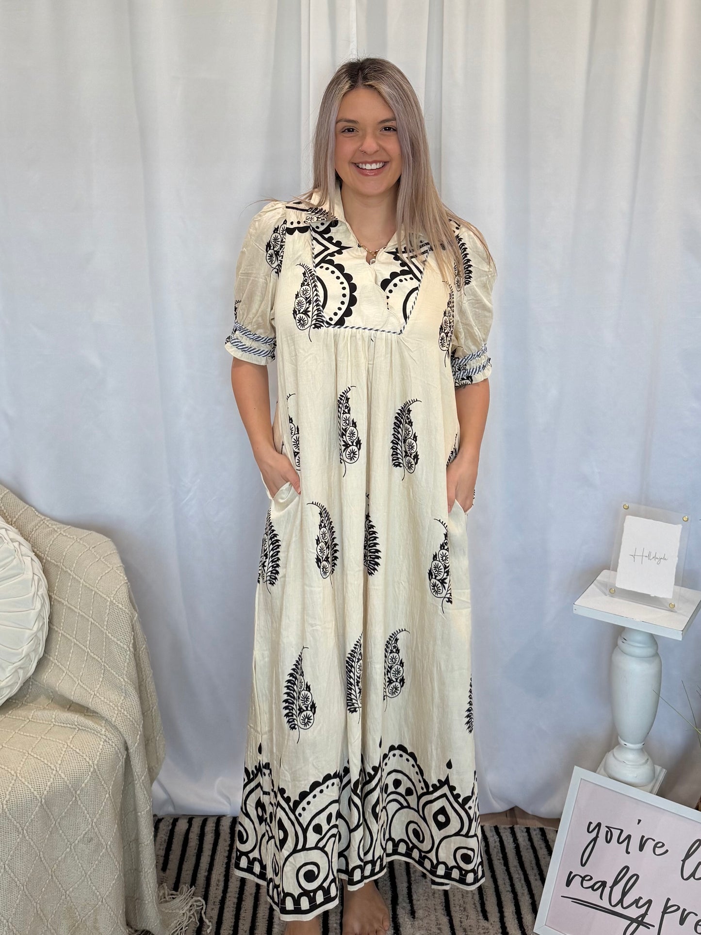Cream Whipped Dress (Pockets!)