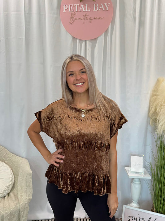 Gold Velvet Galore Top￼