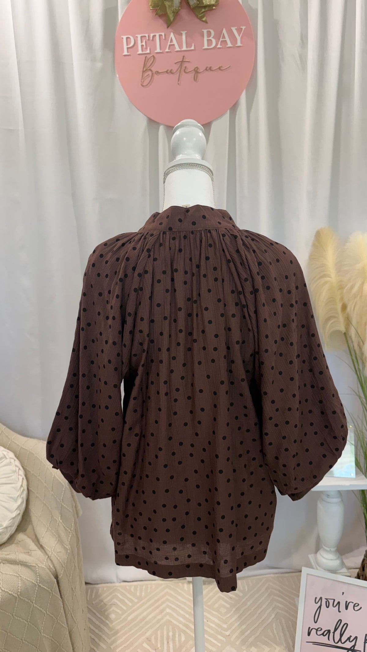 Chocolate Polka Dot Top