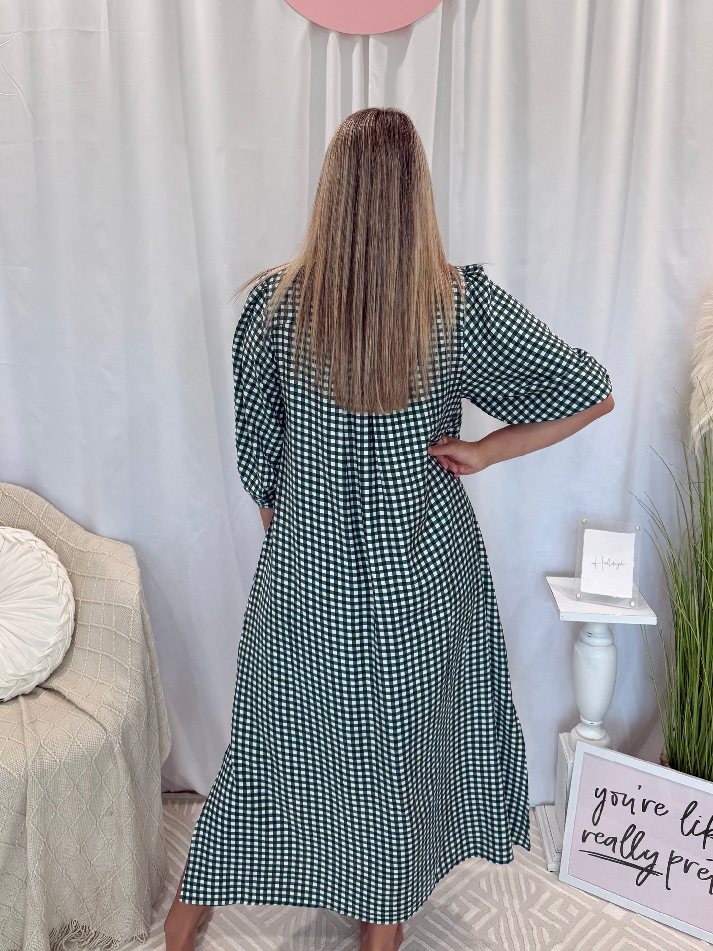 Forest Gingham Dress (Pockets!)