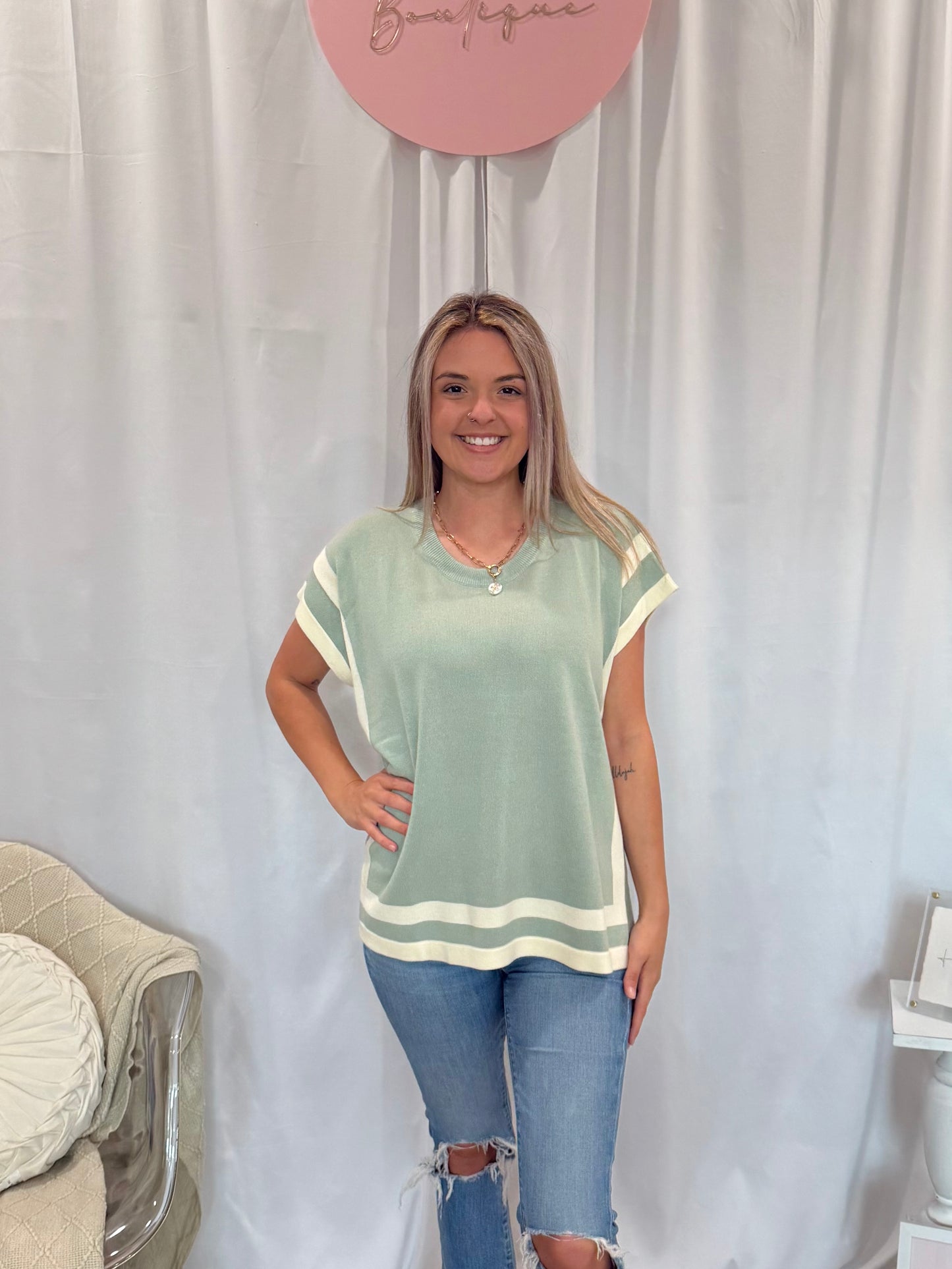 Sage Lines Top