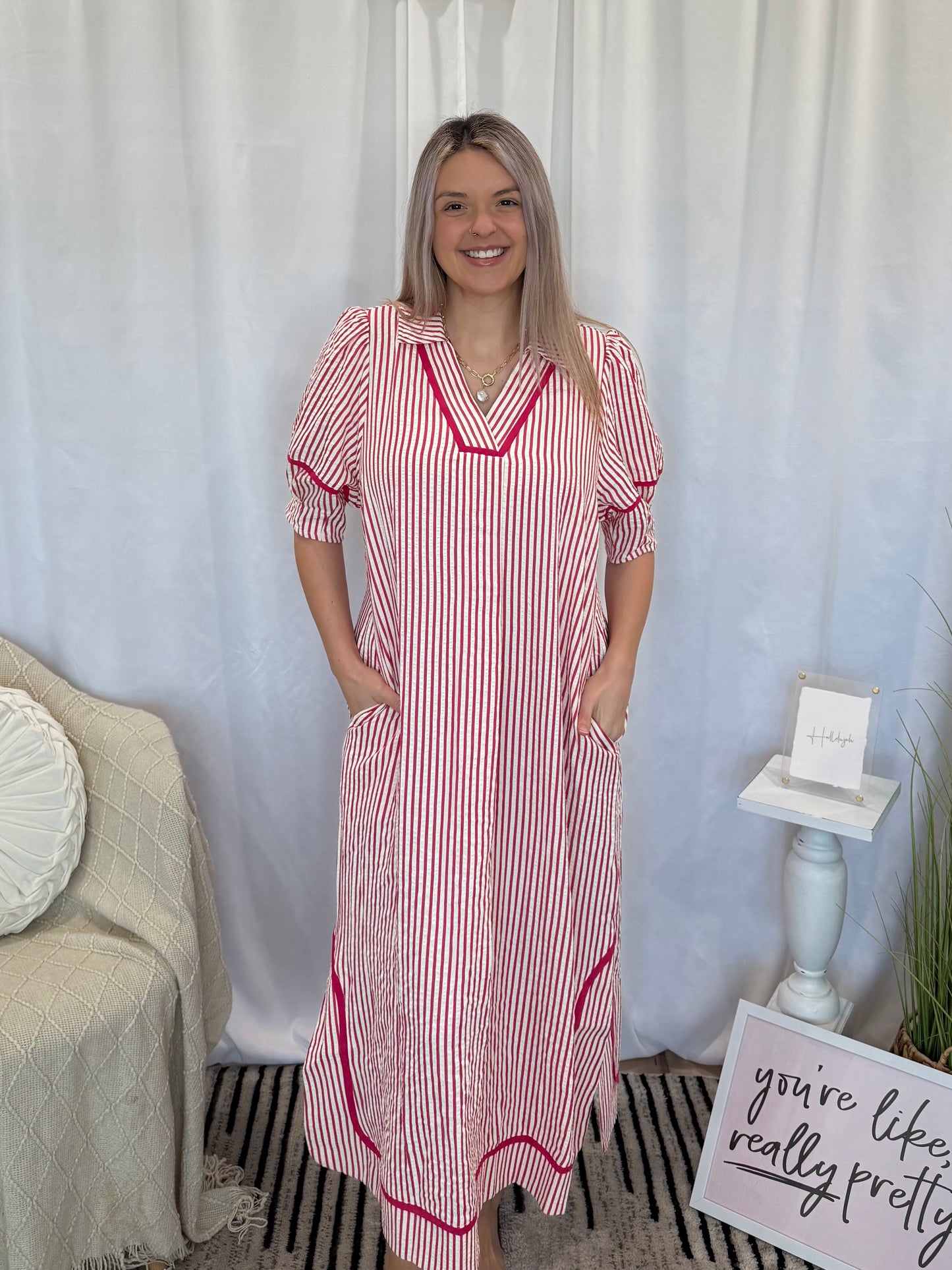 Pink Vacay Dress (Pockets!)
