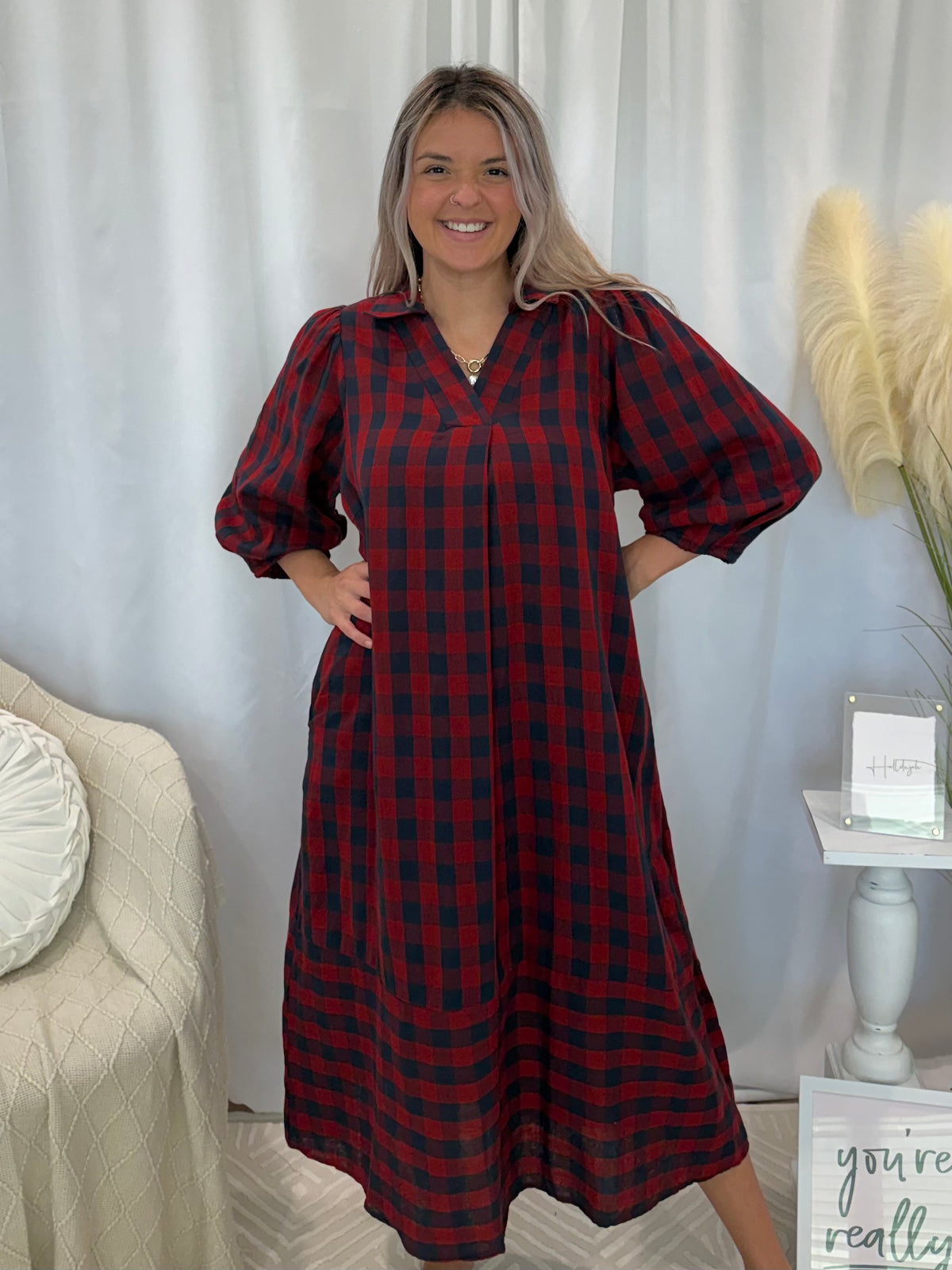 Pretty In Plaid Dress (Pockets!)