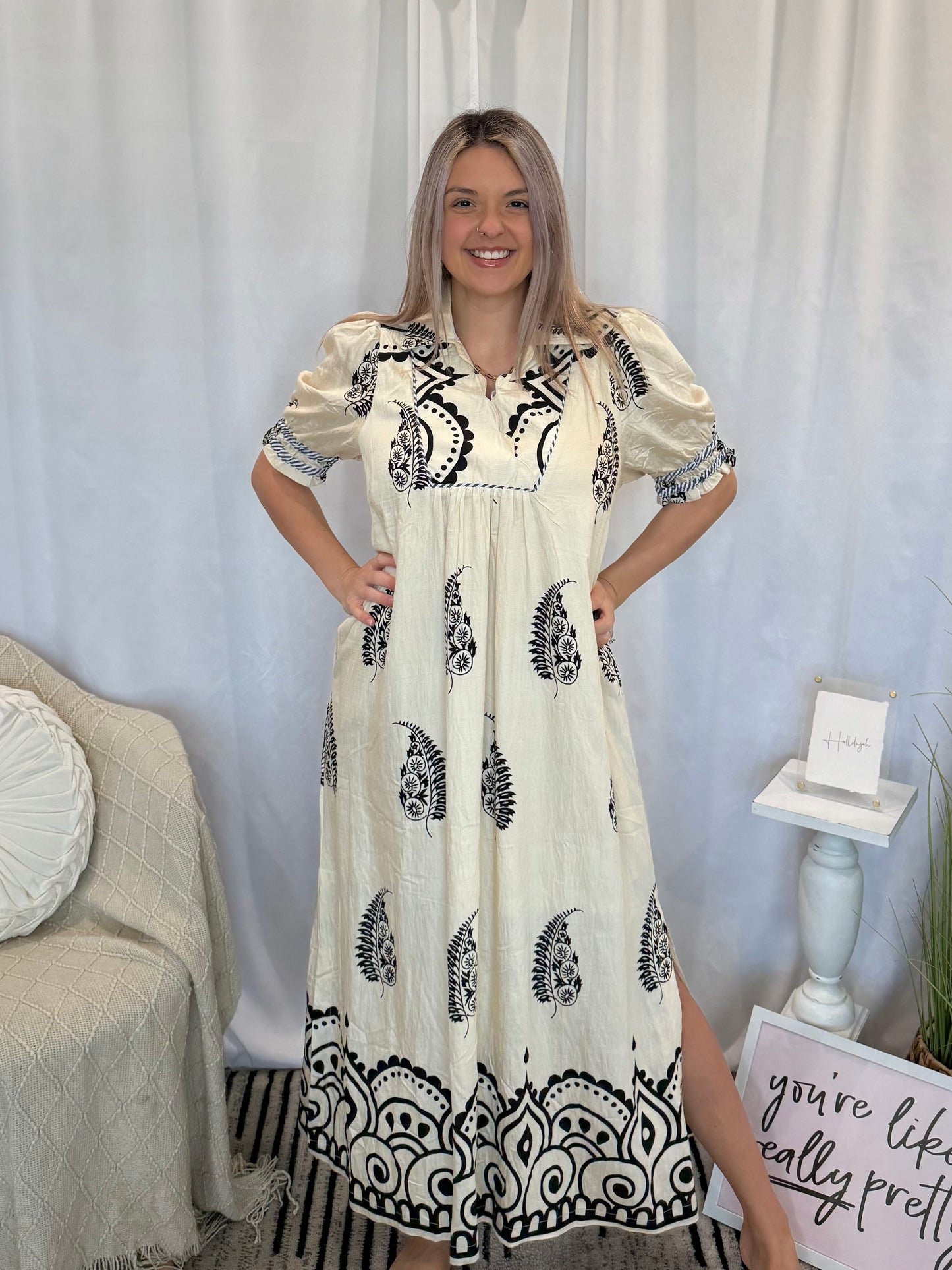Cream Whipped Dress (Pockets!)