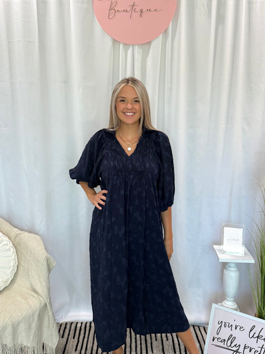 Navy Twist Dress