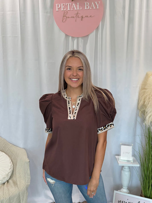 Chocolate Cheetah Top