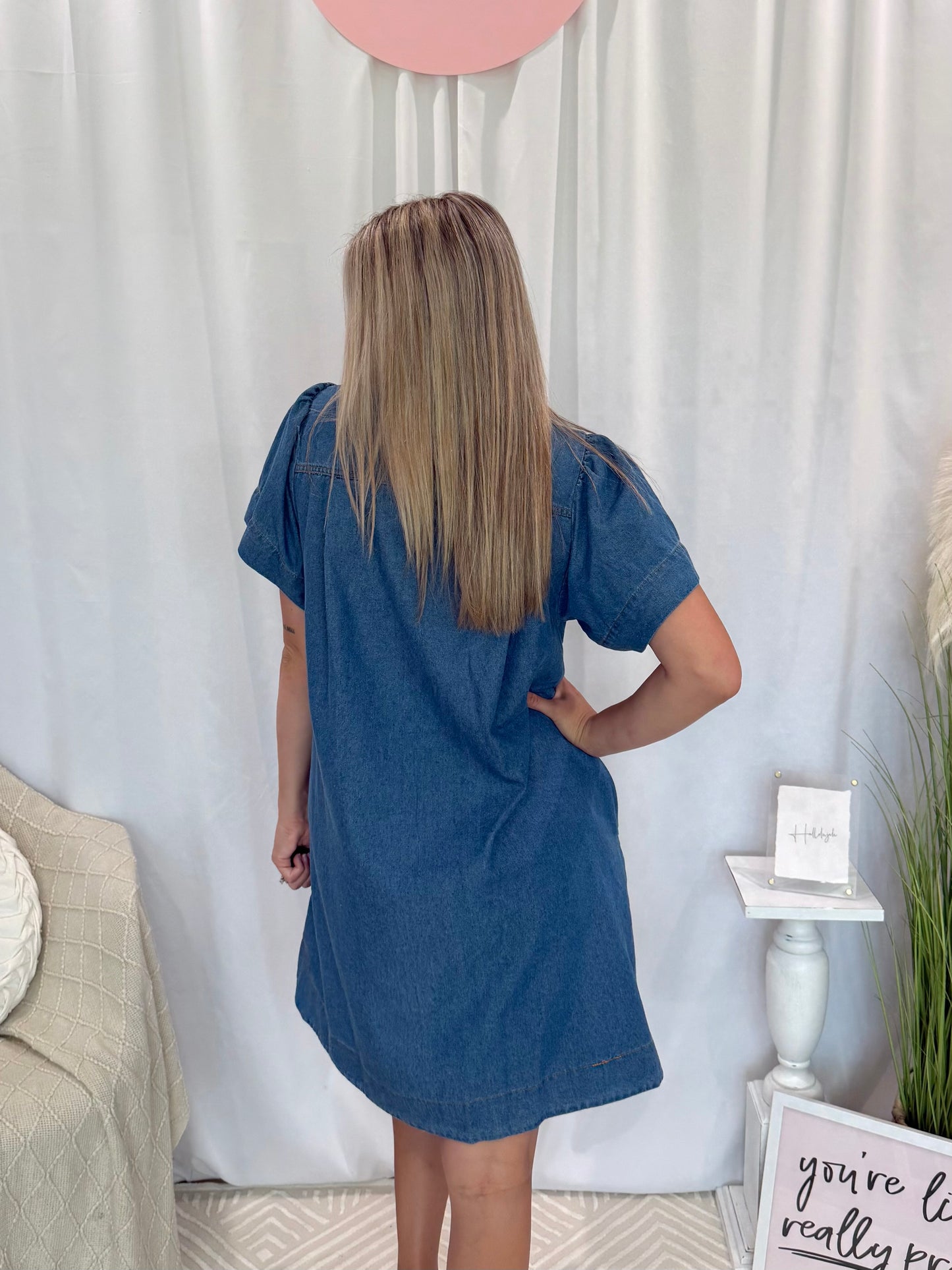 Dark Blue Jean Babe Dress (Pockets!)