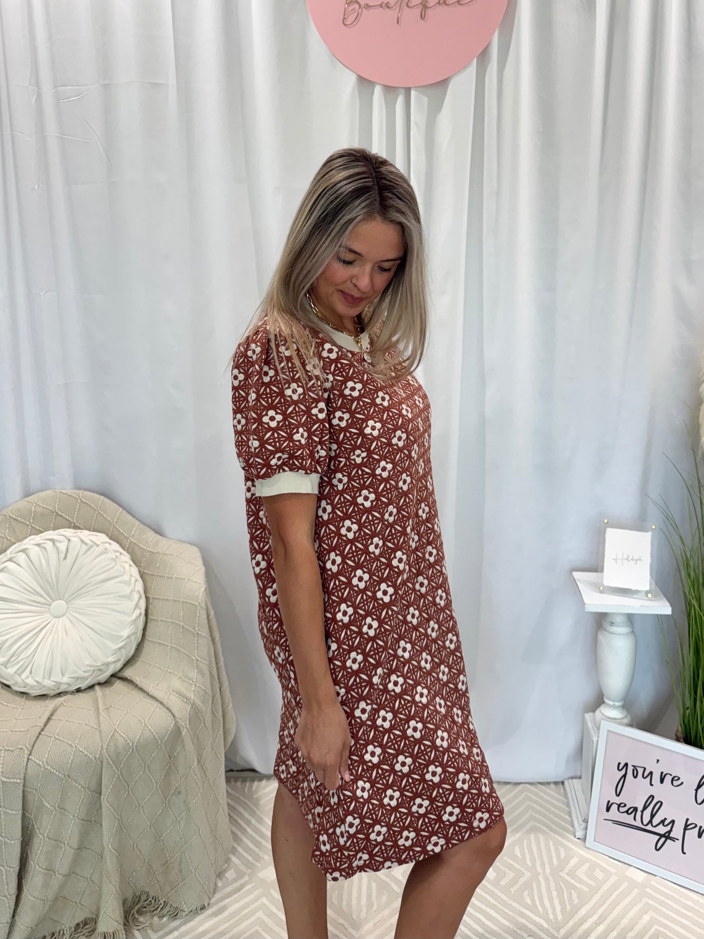 Everyday Chic Rust Dress (Pockets!)