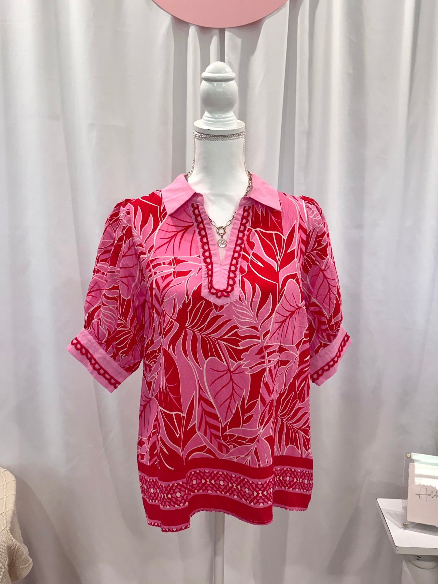 Beautiful Pink Hawaiian Top